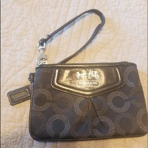 Coach canvas wristlet.